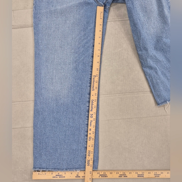 J Crew jeans women's 29 Wide Leg Crop raw hem stretch high rise - Picture 6 of 12